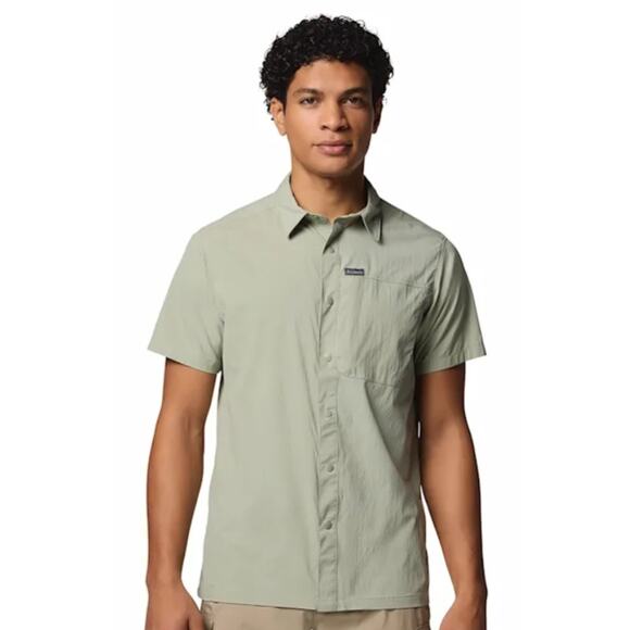 New COLUMBIA Sage Peak Woven Omni-Wick Short Sleeve Button Front Shirt XXL - Picture 1 of 4
